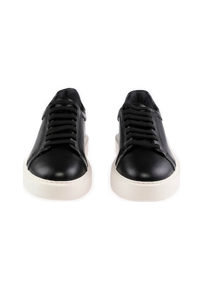 Siyah Casual Bağcıklı Deri Sneakers 13213024c006 002 Siyah