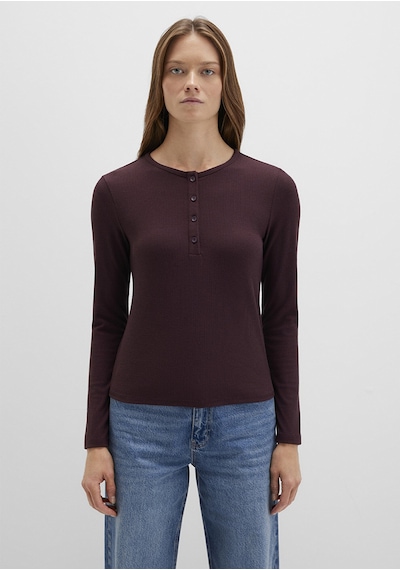 Mavi - Uzun Kollu Bordo Basic Tişört 1613621-70223 Bordo