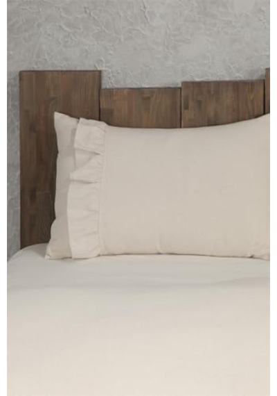 Cotton Maison Naturel Fırfırlı Yatak Örtüsü Takımı Double Vintage 240x260 Cm Krem, 4624 Çok Renkli