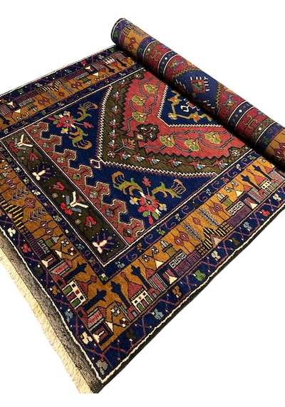 El Dokuma Yahyalı Büyük Mihraplı 115x210 Antika Kök Boya Halı Teşhir Ürün