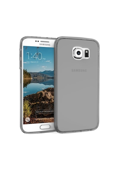 Samsung Uyumlu Galaxy Note 5 Edge Kilif Soft Silikon Seffaf-Siyah Arka K 202978001