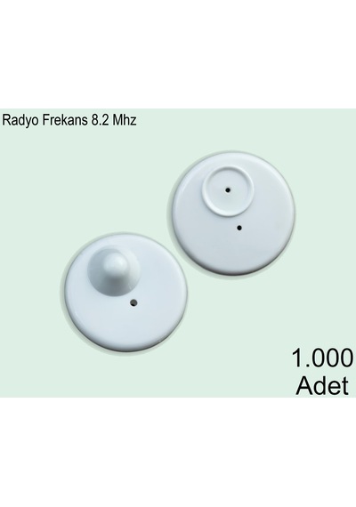 Round R50 Plastik Alarm Etiketi Rf Radyo Frekans 1 Koli:1000 Adet