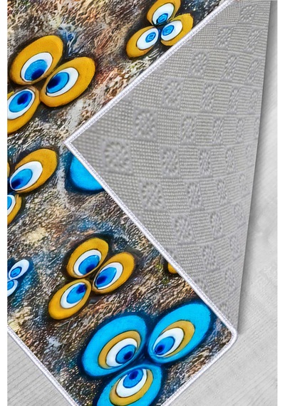 Rovigo Home Dijital Baskı Yıkanabilir Kaymaz Taban Salon Halısı RVG0248 Çok Renkli