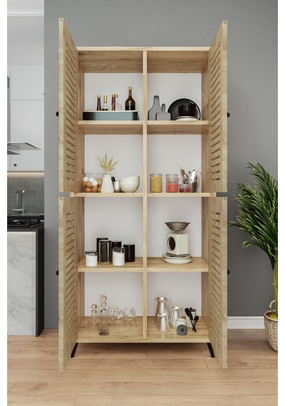 Enwood Deneb Mdf Atlantik Çam 4 K Panjur Kapak Ahşap Ayaklı Kiler