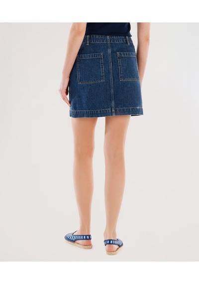 Yargıcı Cepli Detaylı Kısa Denim Etek 25yket4007x 484 Lacivert
