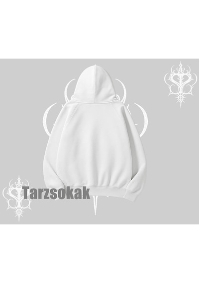 Startmore Kapşonlu Sweatshirt Tsundere Anime Japanese Style Baskılı Beyaz