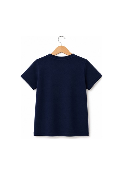 H&c Coolboy Çocuk %100 Pamuklu Bisiklet Yaka Baskısız Pike Kumaş Basic Tişört Lacivert