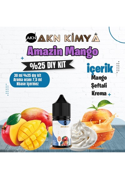 Amazin Mango Yoğun Dıy Kit Mango Şeftali Gıda Aroması %25 Oranda Aroma İçerir Hazır Değildir 30 Ml