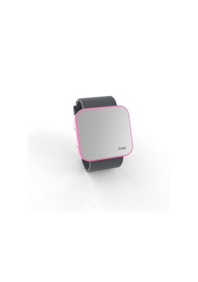 Cool Watch Saat - Pembe Led Kasa - Gri Kayış Unisex