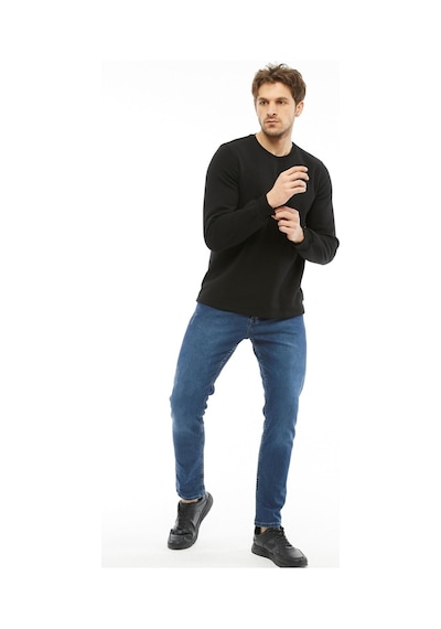 Uniprom Sweatshirt Bisiklet Yaka Içi Polarlı 3 Iplik Pamuklu Normal Kesim Erkek Siyah