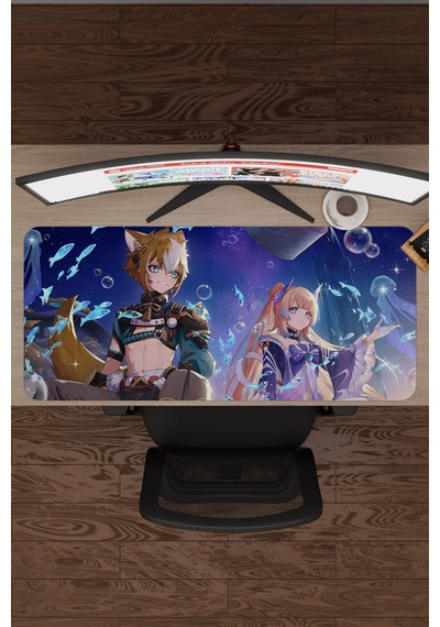 Gorou Genshin Impact Anime Oyuncu V1 - 90x40 Xxl Gaming Mouse Pad Fare Altlığı