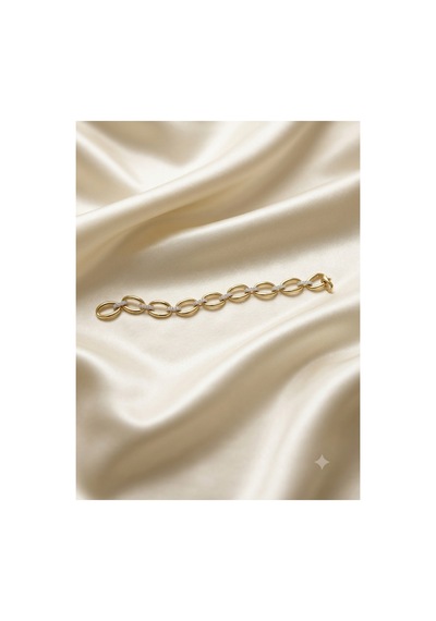 Çelik Pinterest Gold Gümüş 2 Renkli Kadın Bileklik Gümüş - 891545498 Gümüş