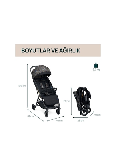 Chicco Glee Bebek Arabası Playful Black 08087068750000
