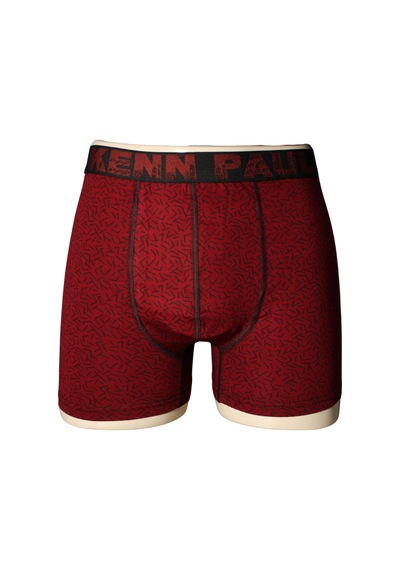 Kennpaul 3xl 6xl Büyük Beden Boxer Desenli, Yumuşak Pamuk, Şık Stil Siyah - Kırmızı - Siyah