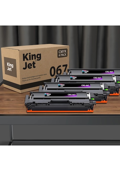 Kingjet Canon Uyumlu Mf657cdw Standart Kapasiteli 4 Renk Takım Toner Çipli 067 Crg-067