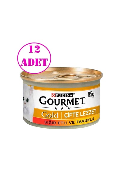 Gourmet Gold Sığır Etli Ve Tavuklu Kedi Konservesi 85 Gr 12 Ad