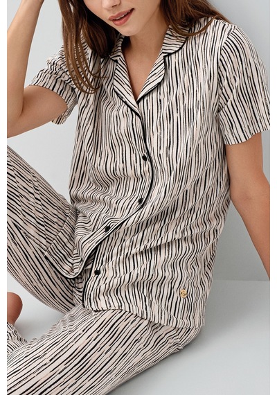 Pierre Cardin Kadın Krem Gömlek Pijama Takım Pc9190-s-v1 Krem
