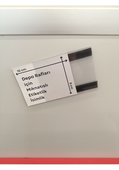 10 Ad Mıknatıslı C Tipi 8x10 Cm Depo Ürün Etiketlik Şeffaf Magnet