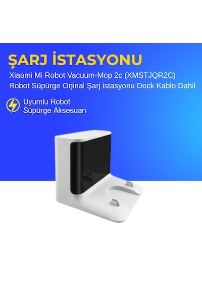 Xiaomi Mi Robot Vacuum-mop 2c Xmstjqr2c Robot Süpürge Şarj İstasyonu Dock Kablo Dahil