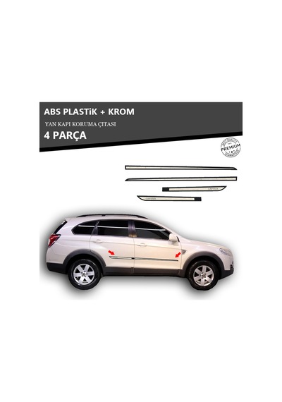 Chevrolet Captiva Yan Kapı Koruma Çıtası Plastik + Krom