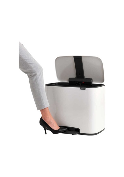 Bo Çöp Kovası, Pedallı, 36lt - Beyaz Beyaz