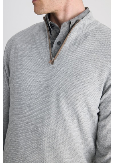 D's Damat Ds Damat Regular Fit Gri Petek Örgü Kazak 5hf063902155m 301