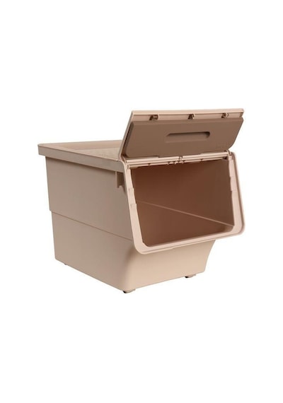 Motek Patateslik Soğanlık Tekerlekli Organizer Çok Amaçlı Saklama Kutusu 1x33 Lt Açık Kahve+krem
