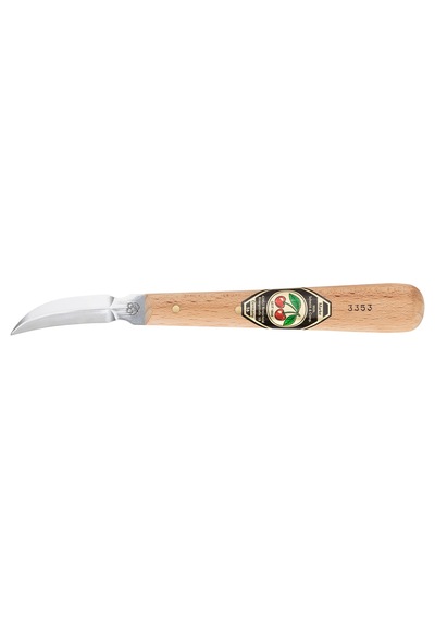 Kirschen 3353000 Çentikli Oyma Bıçağı/oyma Bıçağı Bıçak, Özel Karbon Çelikten Çift Taraflı, Kavisli Bıçak, Beyaz Kayın Sapı Sertlik: 59-61 Hrc