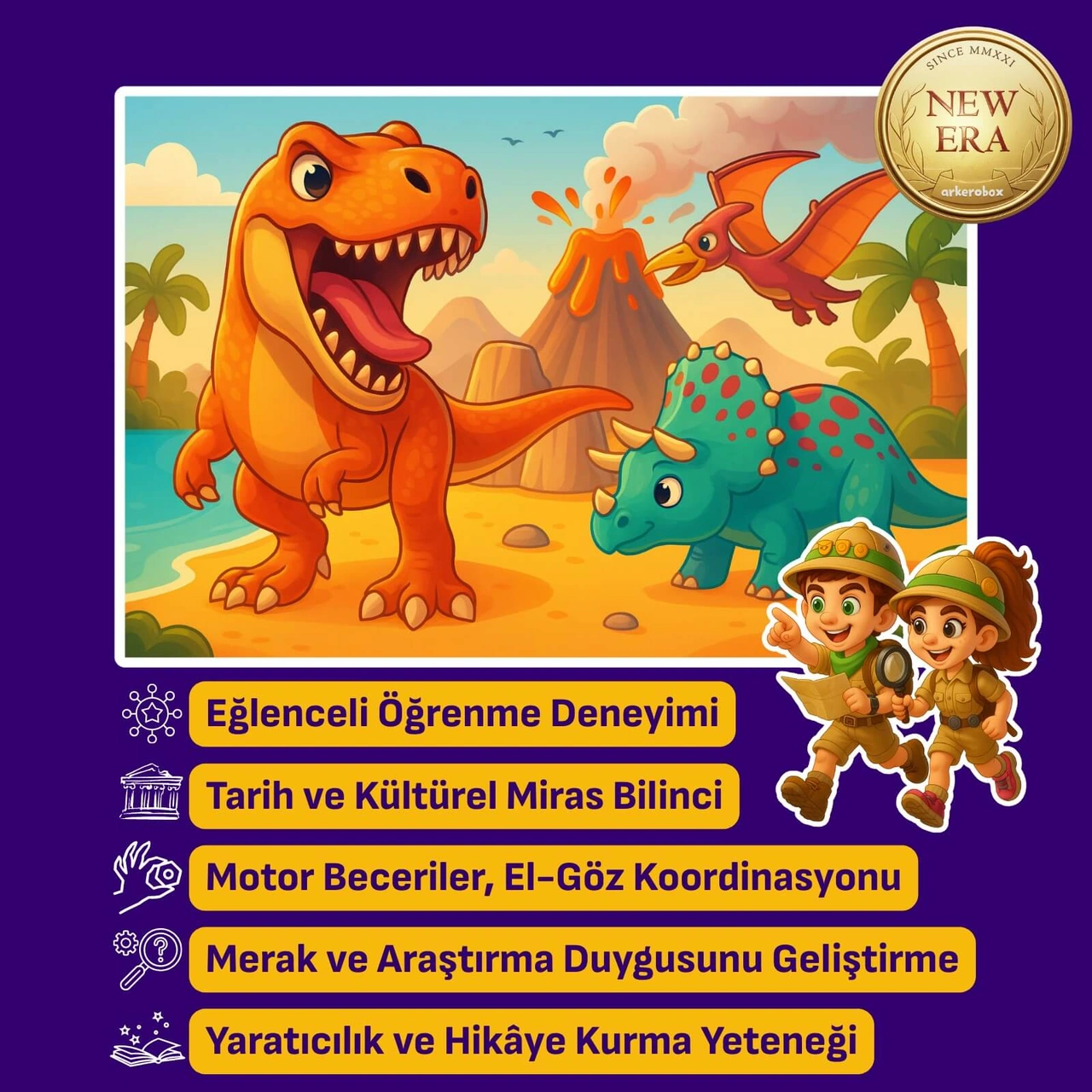 Arkerobox Dinosaur Park New Era Eğitici Kazı Seti