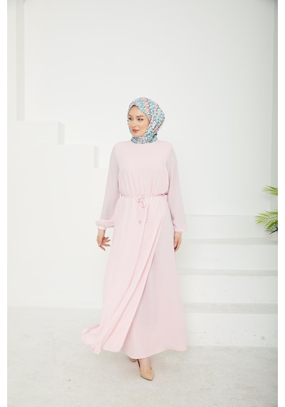 Armine Trend Kolları Lastikli Astarlı Elbise-rose 25yt927 Rose Armine Trend Kolları Lastikli Astarlı Elbise-rose 25yt927 Rose
