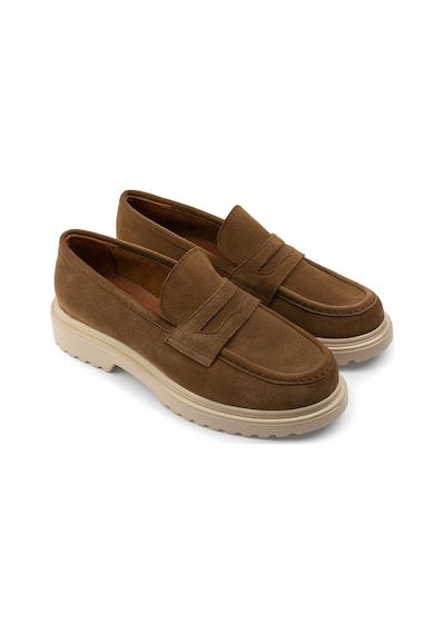 Deery Hakiki Süet Vizon Rengi Loafer Kadın Ayakkabı - 01903zvznp02 Vizon