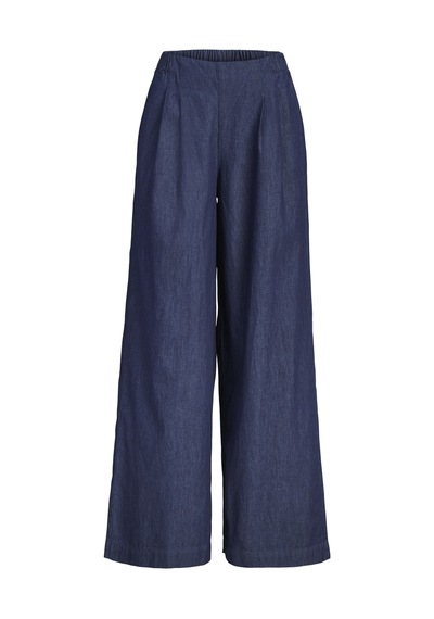 Jack & Jones Kadin Orta Bel Wide Leg Pantalon - Debby - 12287867 Dark Blue Denim