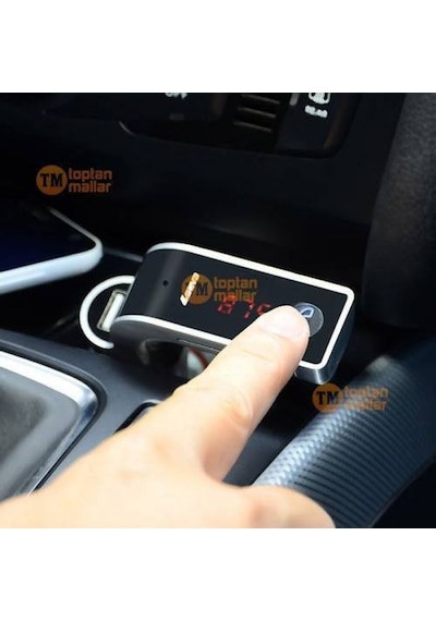Oto Çakmaklık Araç Kiti Fm Transmitter Bluetooth Kablosuz Usb Mp3 N11.320
