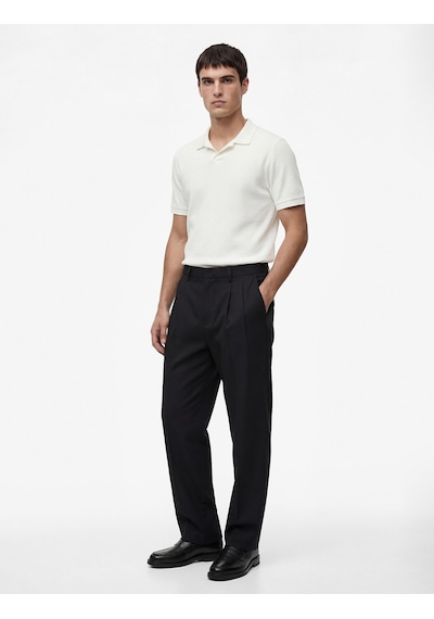Koton Regular Fit Kısa Kollu Pamuklu Fitilli Polo Yaka Tişört Beyaz 6sam10069mk Beyaz