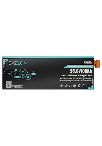 Exelon 25.6v 100ah Lifepo4 Lityum Akü Bluetooth + Lcd Ekran