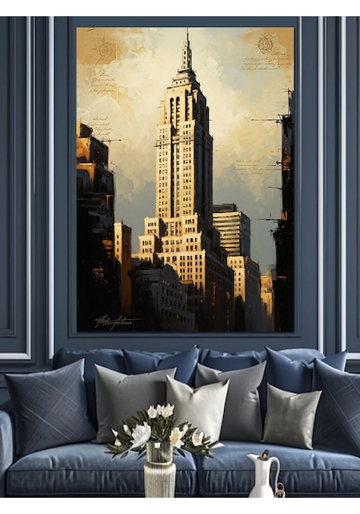 Ahşap Tablo New York Empire State Binası