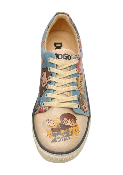 Kadın Vegan Deri Turkuaz Sneakers - Warner Bros Imaginary School Harry Potter Tasarım Çok Renkli