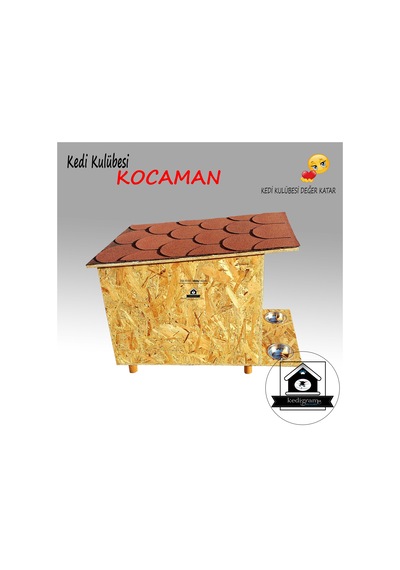 Kedigram Kedi Kulübesi Kocaman Red Kedi Evi Shingle Çatı Kaplamalı