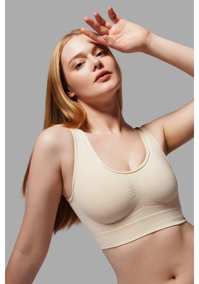 Fit Women Kalın Askılı Pedsiz Büstiyer Korsesi Seamless 5050 Ten