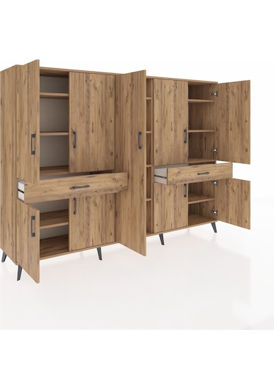 Hyperion Dolap 12 Raflı 2 Çekmeceli 8 Kapaklı 220x44x163 Çam-çam Çam-çam Hyperion Dolap 12 Raflı 2 Çekmeceli 8 Kapaklı 220x44x163 Çam-çam Çam-çam