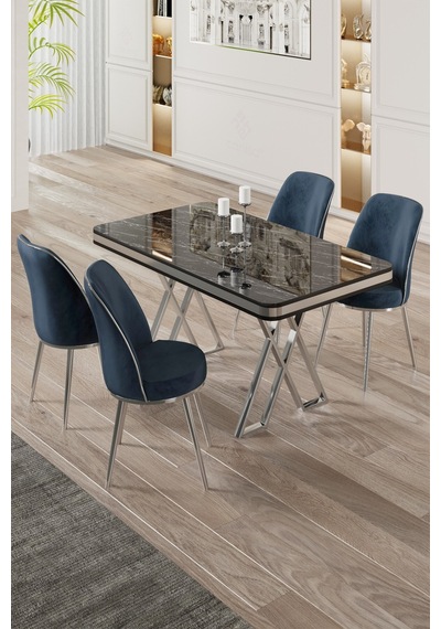 Canisa Vals Serisi 80x130 Lak Panel Siyah Mermer Desen Masa Takımı Krom Ayaklı 4 Antrasit Sandalye Masa Siyah Mermer Desen Sandalye Antrasit Canisa Vals Serisi 80x130 Lak Panel Siyah Mermer Desen Masa Takımı Krom Ayaklı 4 Antrasit Sandalye Masa Siyah Mermer Desen Sandalye Antrasit