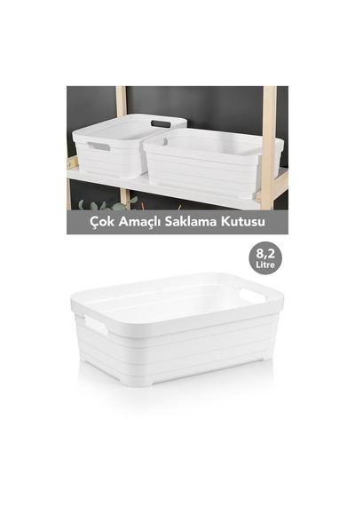 1 Adet Dekoratif Piramit Saklama Kutusu - Dolap İçi Düzenleyici Çok Amaçlı Organizer 8,2 Litre Beyaz Beyaz