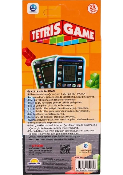 Tetris Game Tetris Oyun Konsolu 158a Çok Renkli