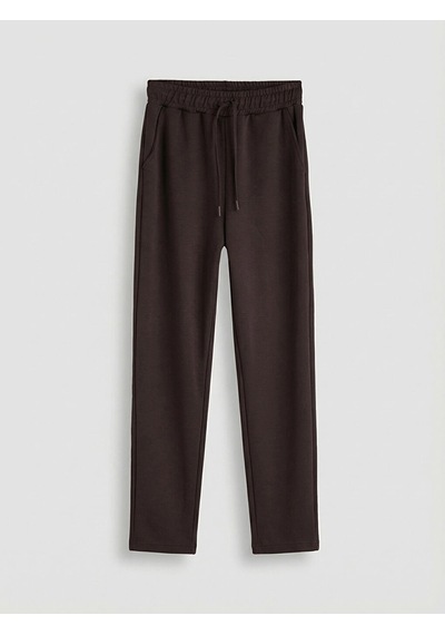 Lc Waikiki Lcw Modest Kahverengi Beli Lastikli Kadın Eşofman Altı Dark Brown