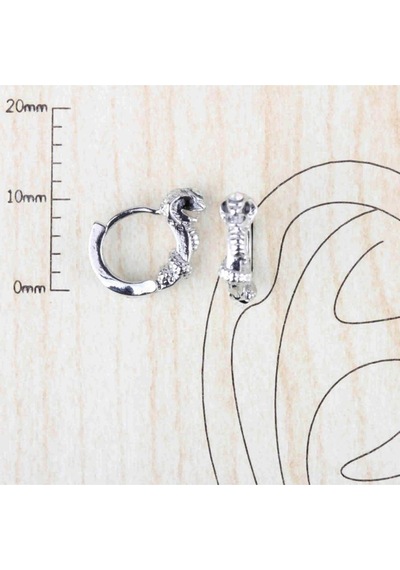 Pirinç Rodyum Kaplama Yılan Kobra Kıkırdak Helix Tragus Piercingi Gümüş