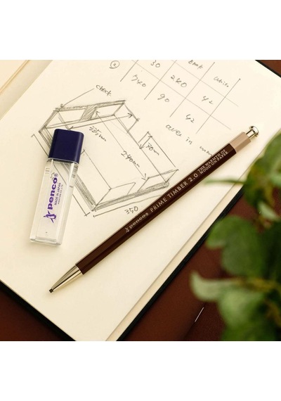 Penco Prime Timber 2.0 Mm Pencil & Sharpener Set Mekanik Uçlu Kalem Ve Kalemtraş Seti Kahverengi