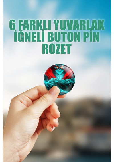 Tengen Toppa Gurren Lagann Çanta Süsü Rozet İğneli Buton Rozet Seti 6 Adet Çok Renkli