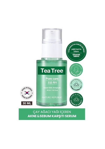 Nature Republic Akneli ve Gözenekli Ciltler İçin Serum Nature Republic Good Skin Tea Tree Ampoule