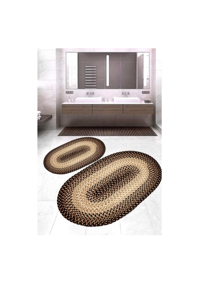 Eliana Home Dijital Baskı 2'li Banyo Paspas Takımı Lna5-3180 100x60 Ve 60x50 Cm Gri