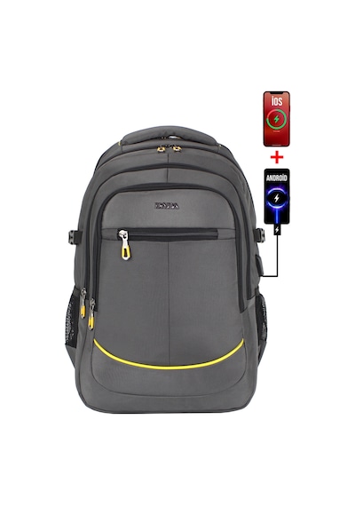 Dada 09 17,3 inç Gri Laptop Sırt Çantası 60 Litre Usb Typc-E Aparat Darbe Emici Koruma